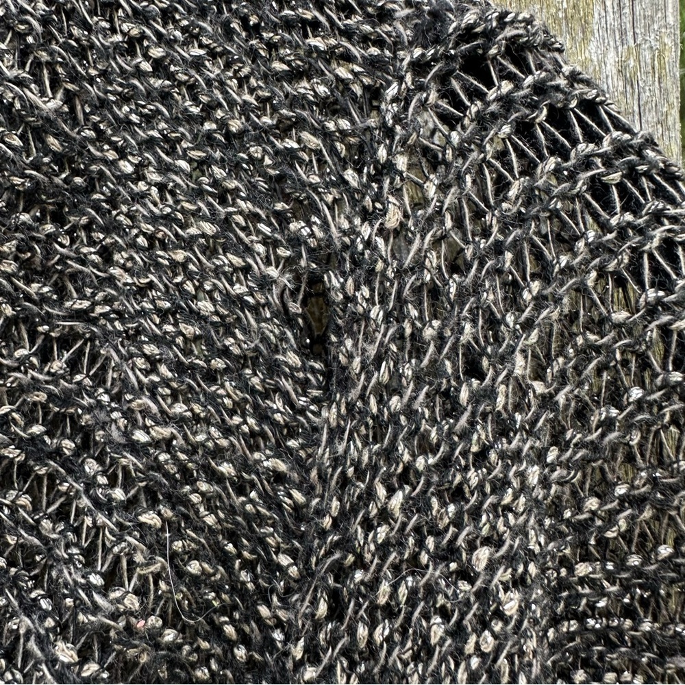 Eileen Fisher Italian Yarn Linen Blend Charcoal Cowl Neck Sweater size L - Picture 6 of 11